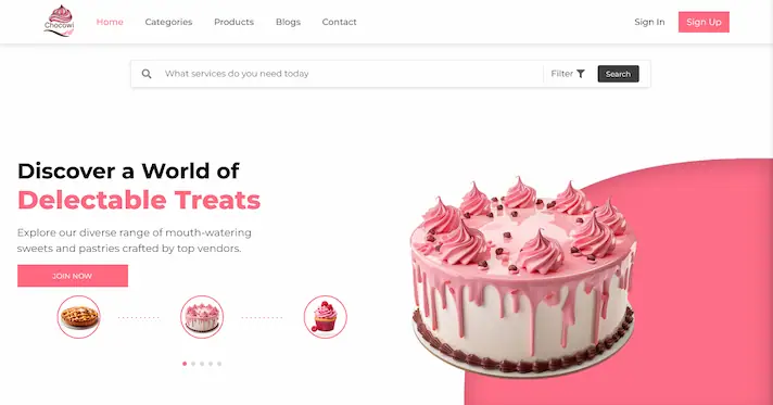 Chocowi - Multi Vendor Web App screenshot